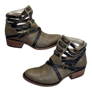 Freebird by Steven Stair Leather Ankle Strappy Bootie Women’s size 7